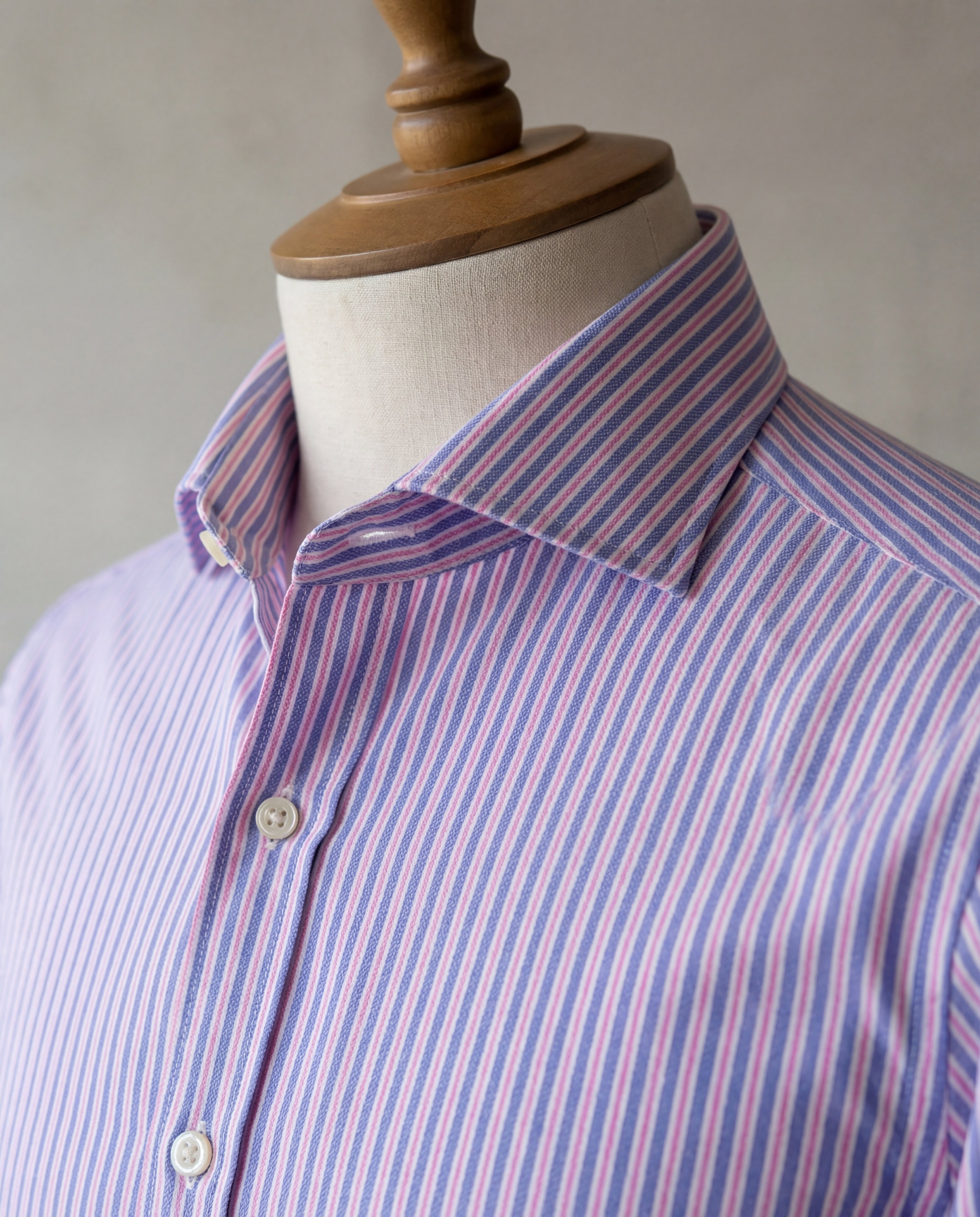 Pink & Blue Multistripe Cotton Shirt