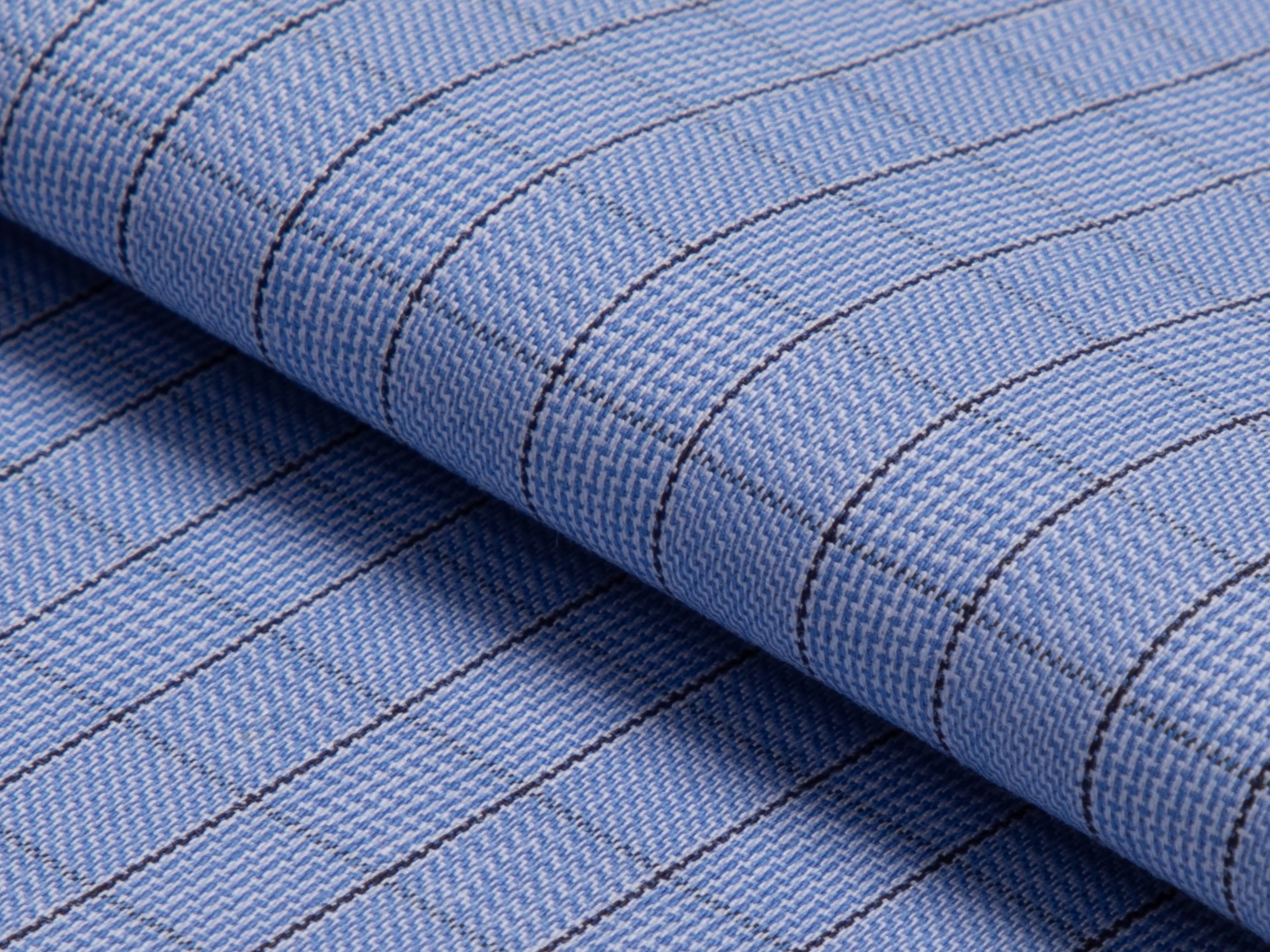 Navy Chambray Stripe Cotton Shirt