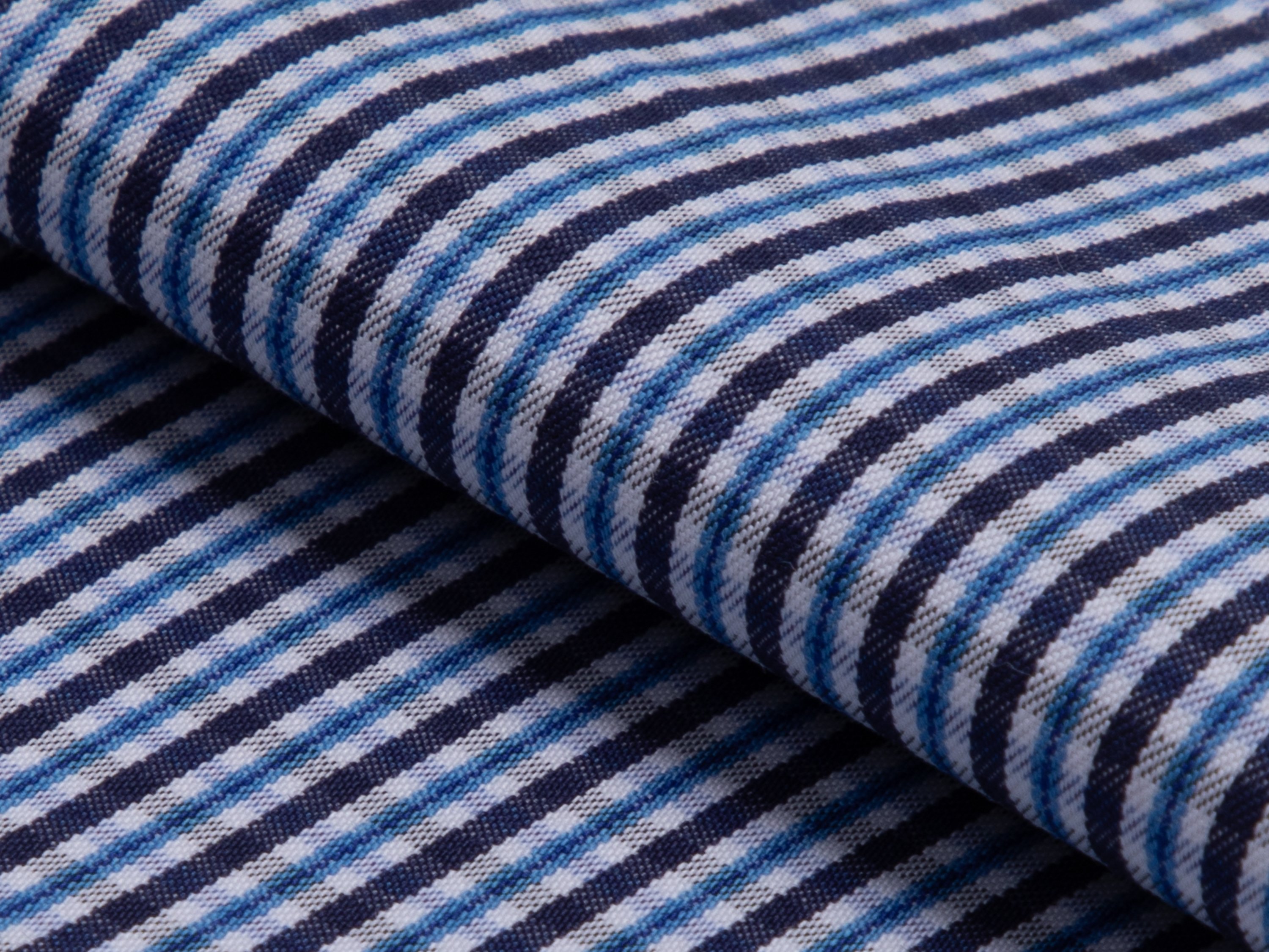 Navy Tonal Stripe Cotton Shirt