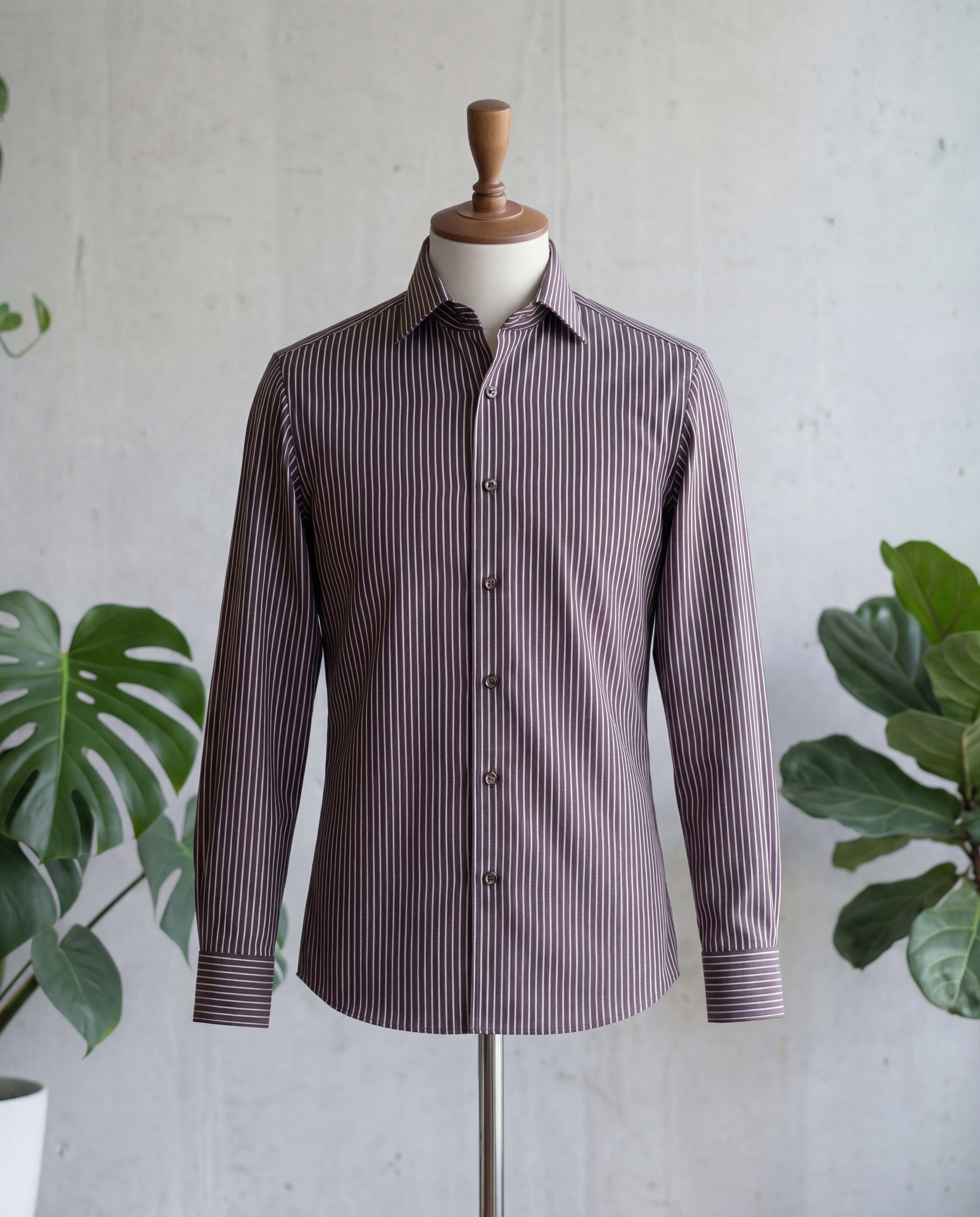 Black Reverse Stripe Cotton Shirt