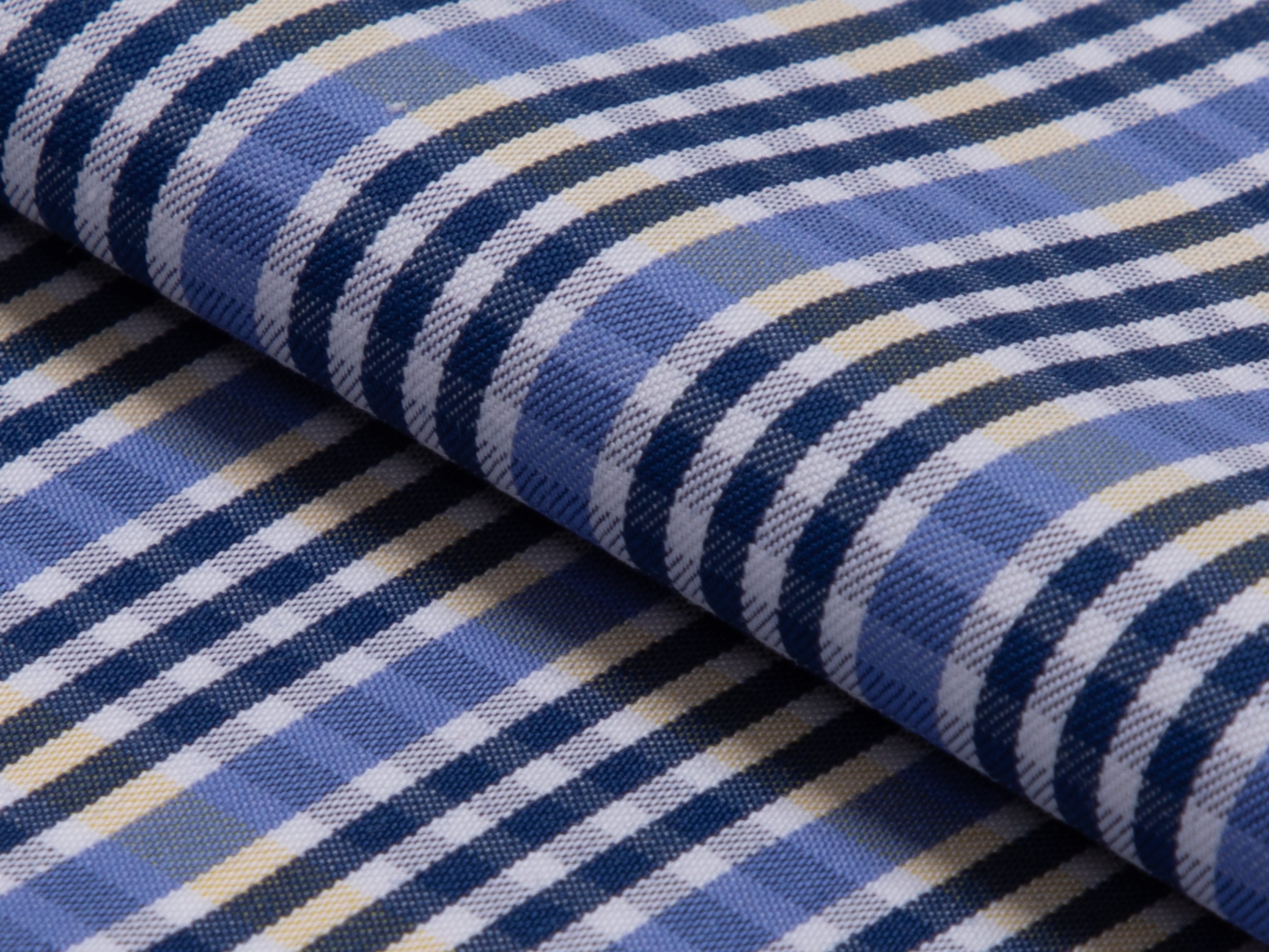 Yellow Plaid Stripe Cotton Shirt