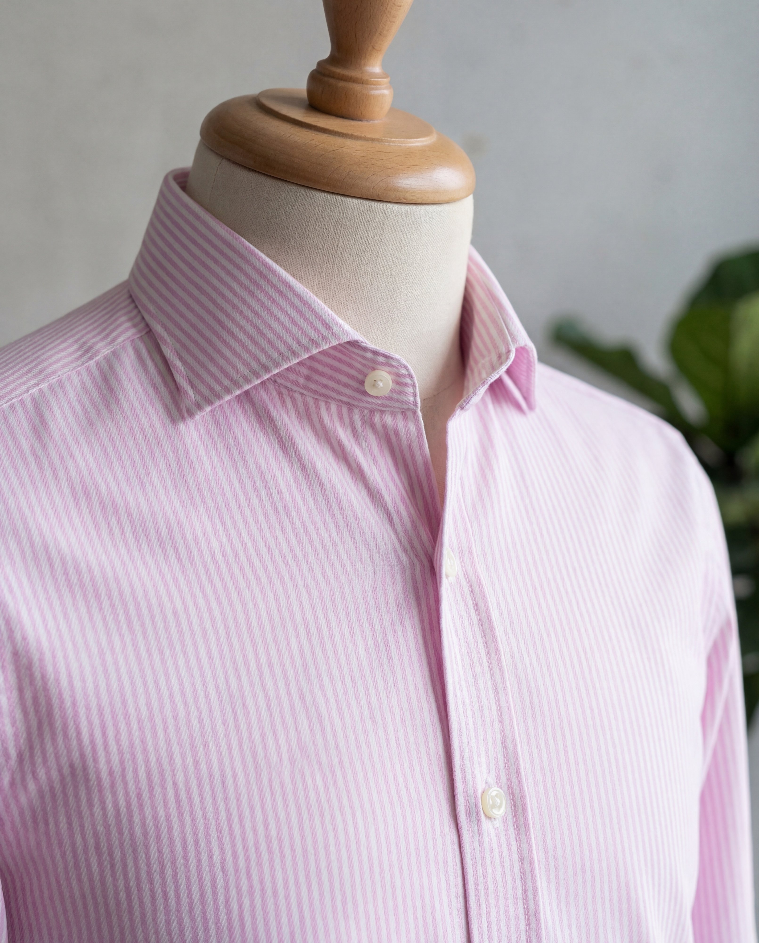 Pink Hairline Stripe Cotton Shirt