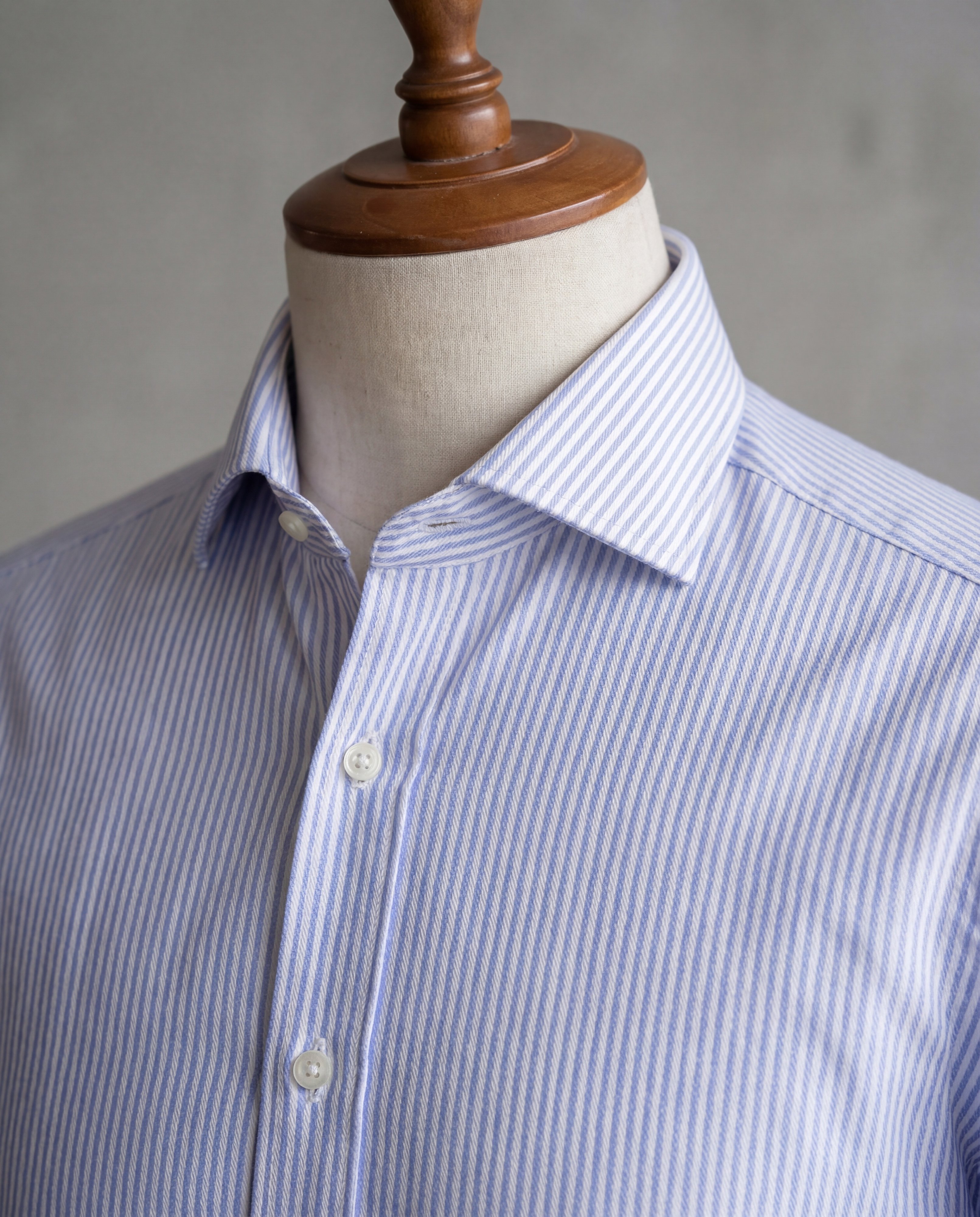 Sky Blue Hairline Stripe Cotton Shirt