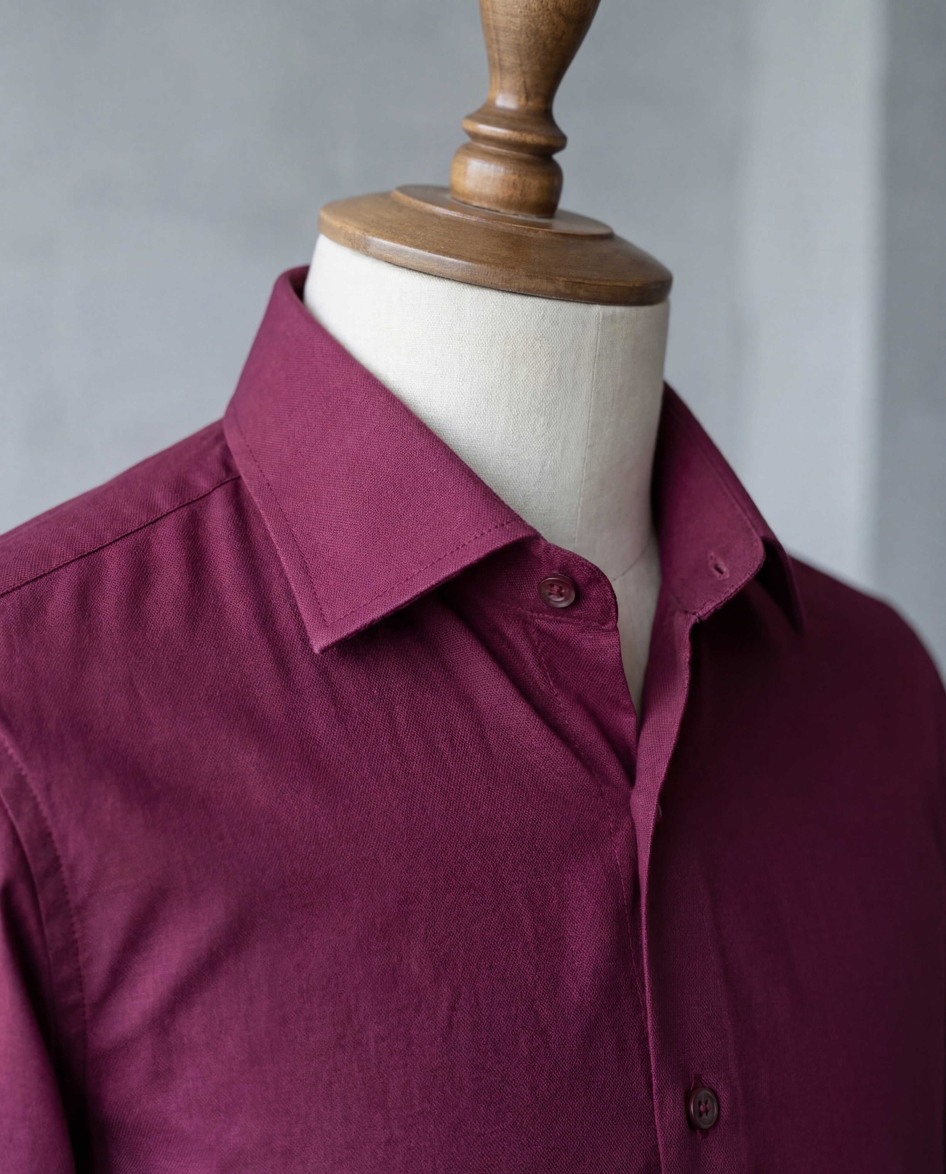 Burgundy Twill Italian Cotton Shirt