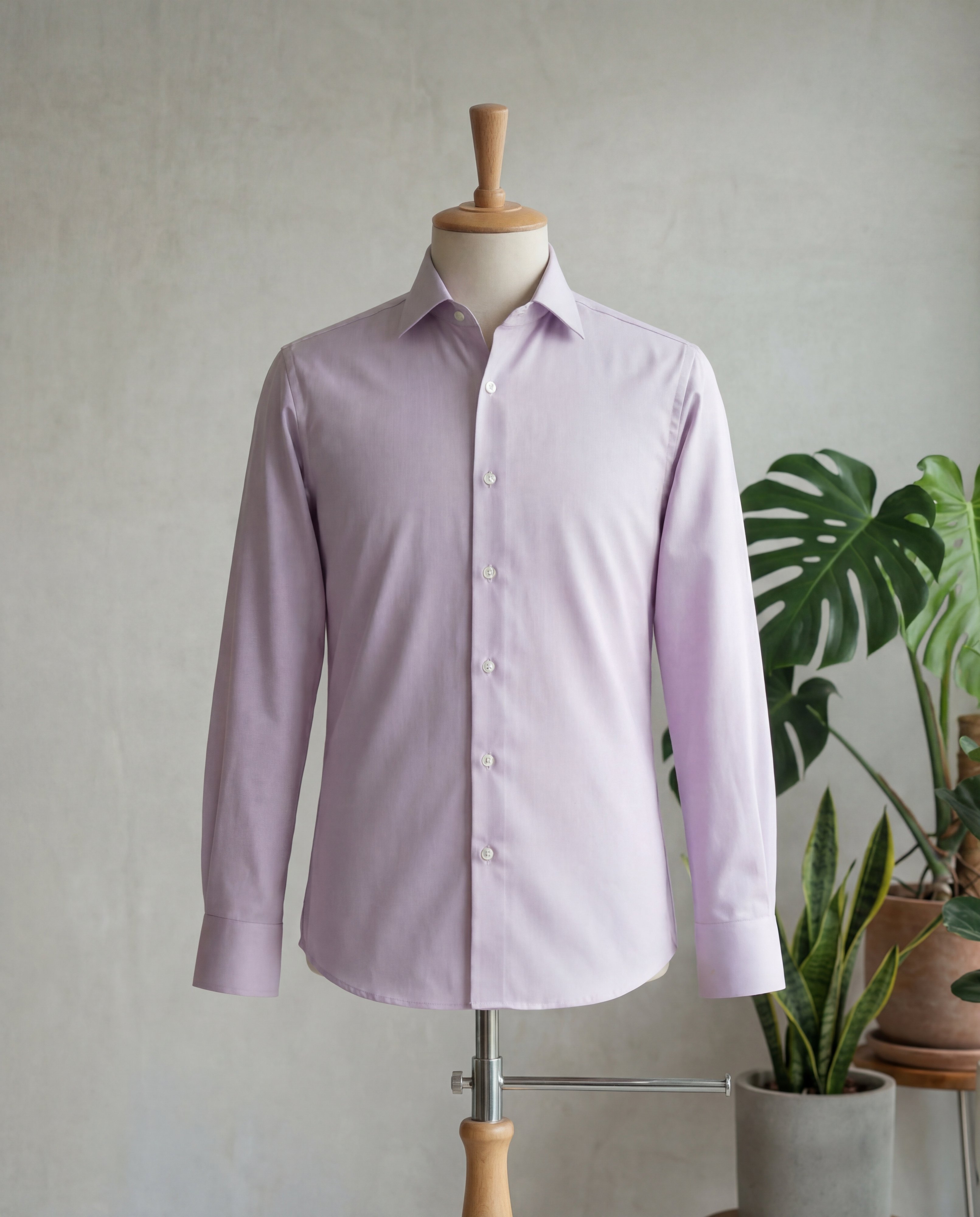 Mauve Twill Italian Cotton Shirt