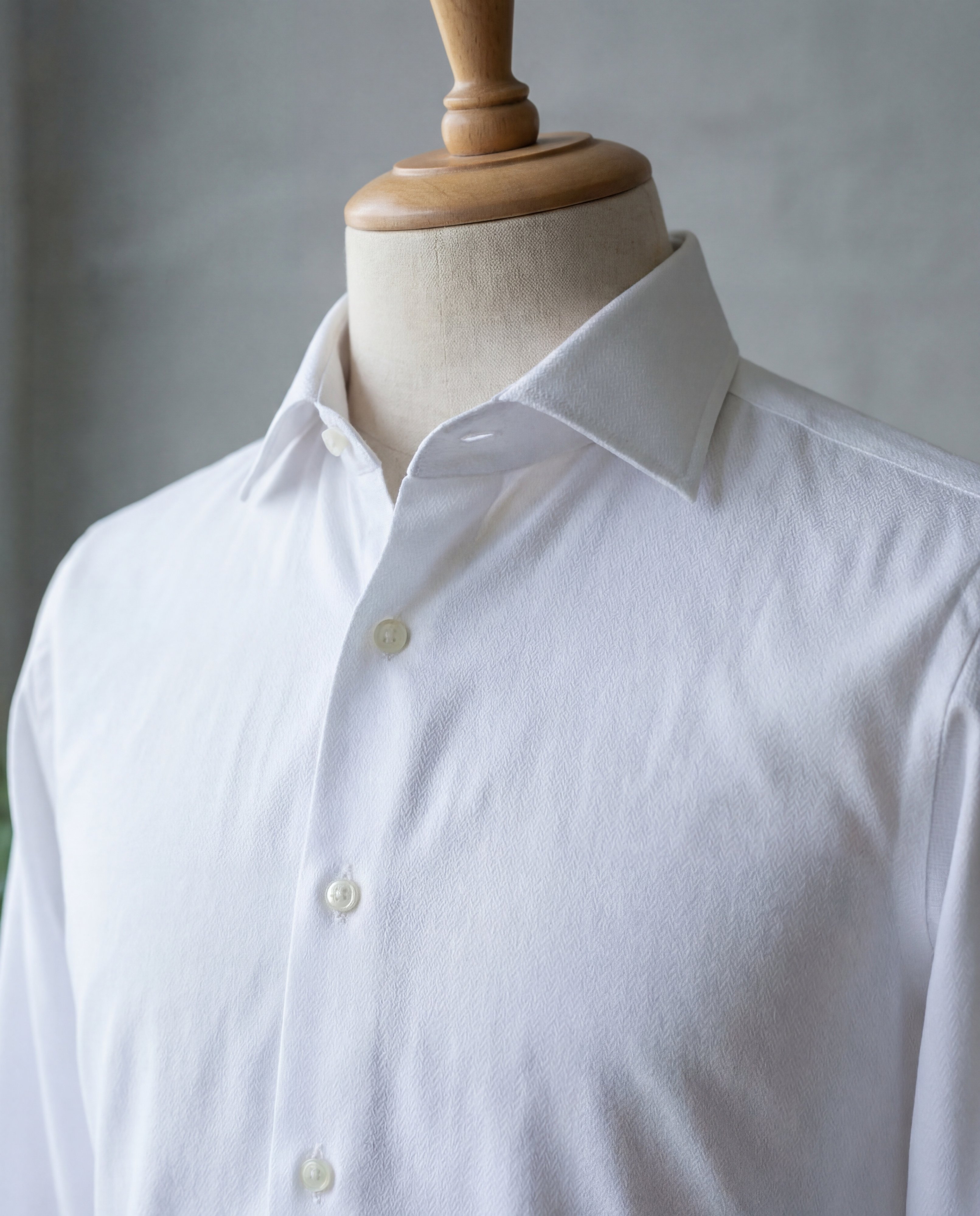 White Textured Italian Cotton Shirt