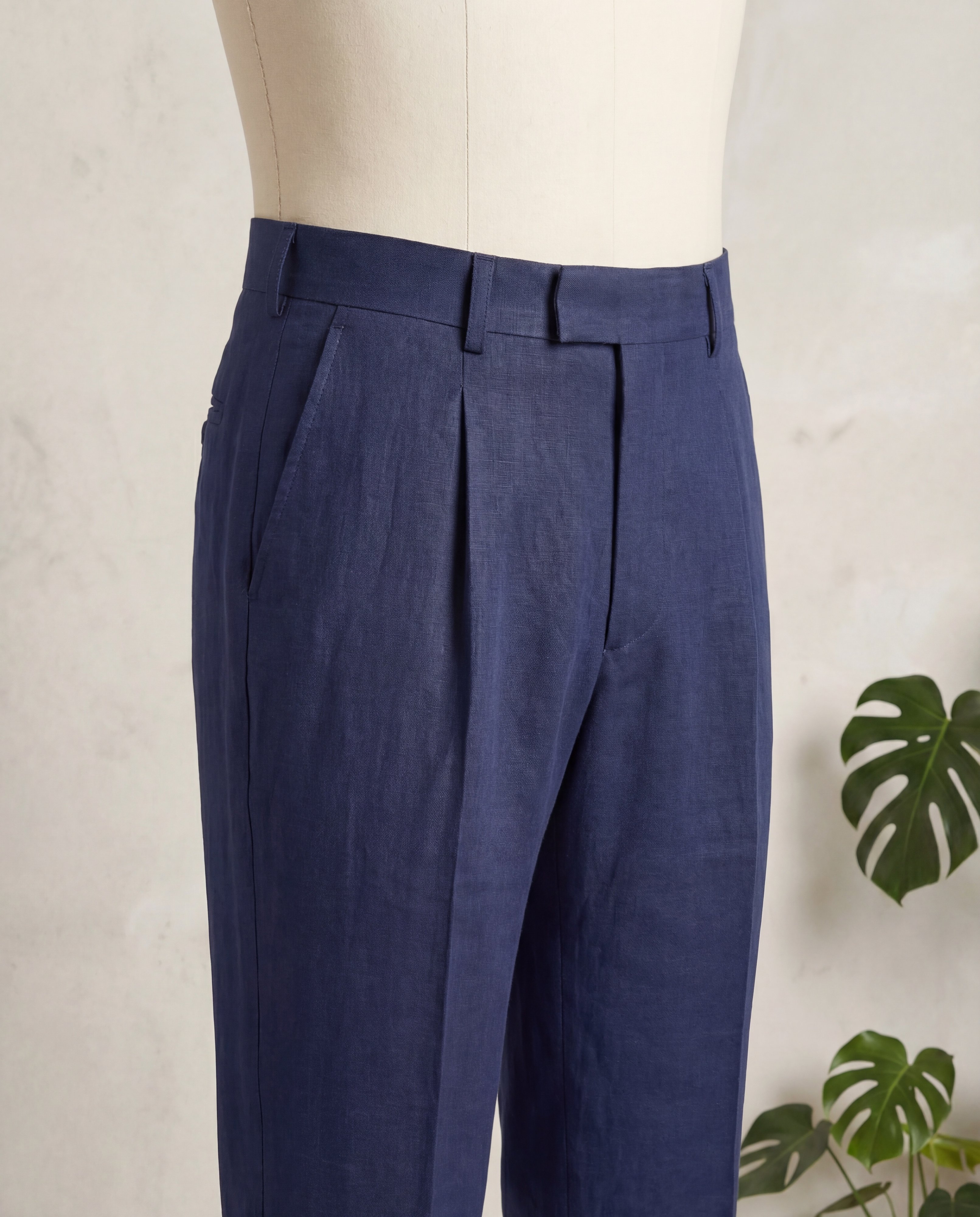 Dark Blue Linen Trousers