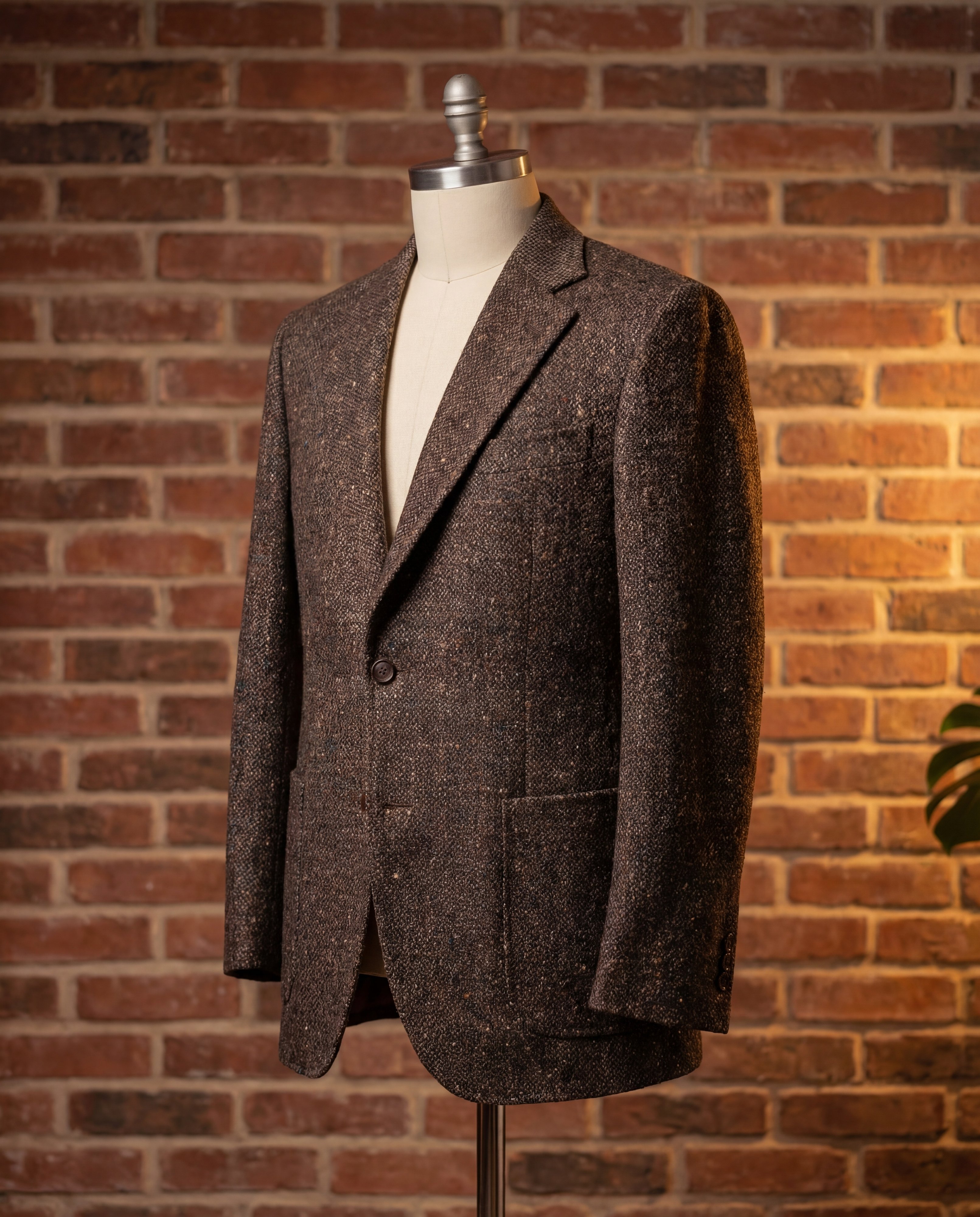 Chocolate Plain Weave Tweed Blazer