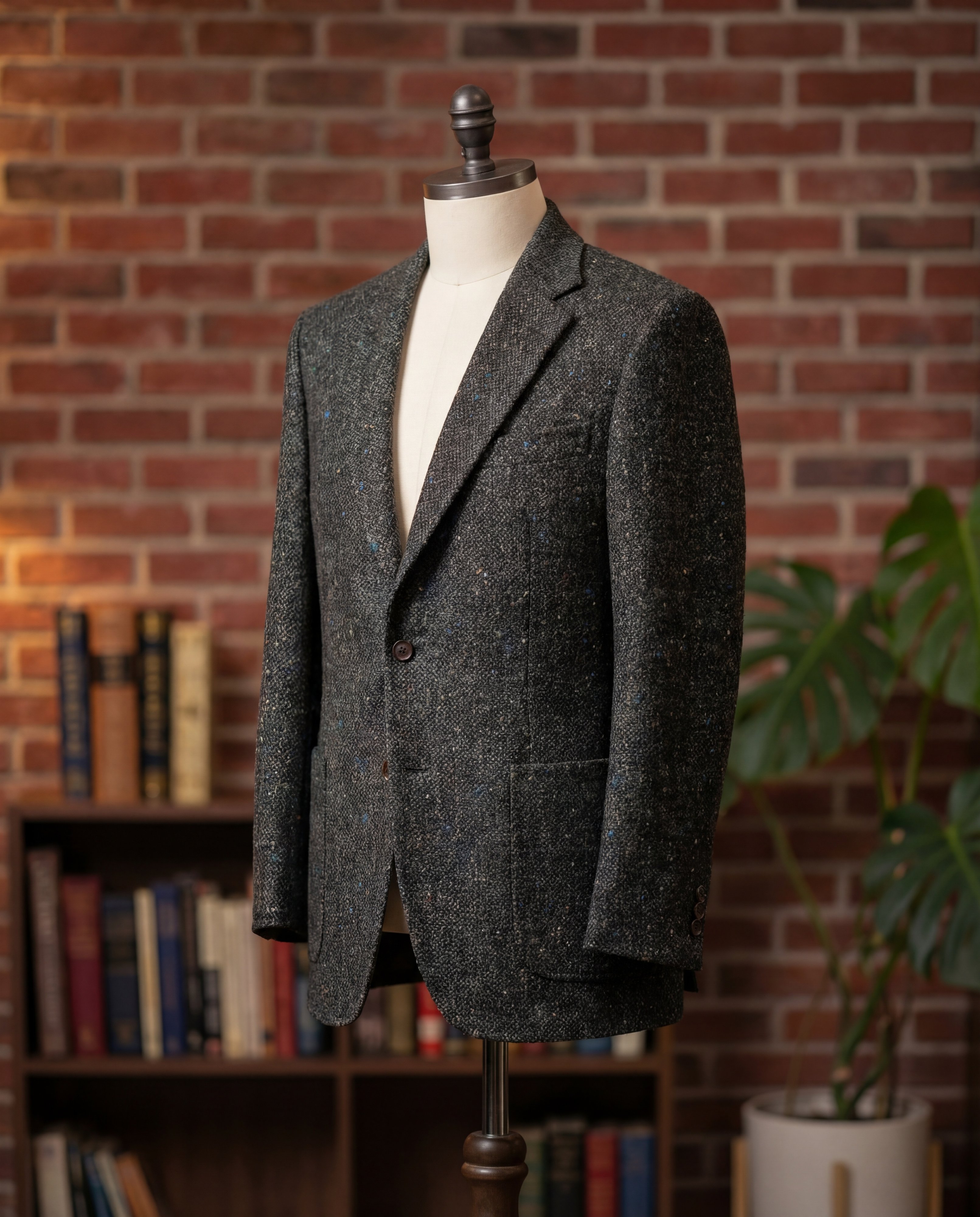 Green Charcoal Donegal Tweed Blazer